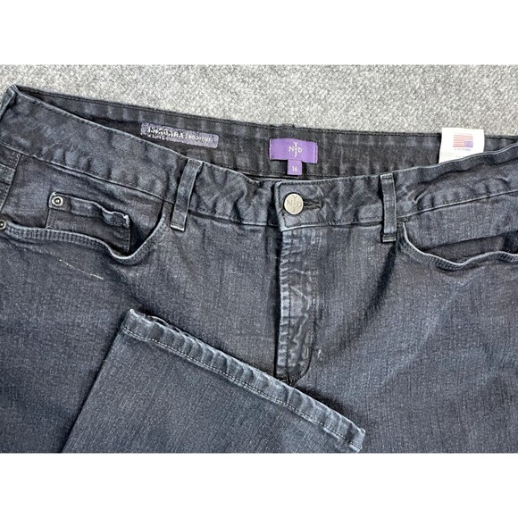 NYDJ Jeans Women's Size 16 (35x26.5) Black Barbara Bootcut Made in USA - Picture 1 of 11